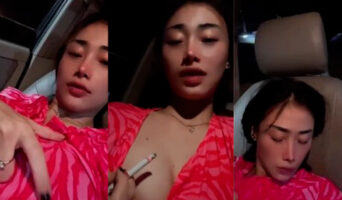 Jessica Intan Lingerie Merah Eksib Nenen di Mobil