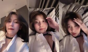 Sleep Call Risa Tjan Belahan Toket Kemeja Putih Instagram